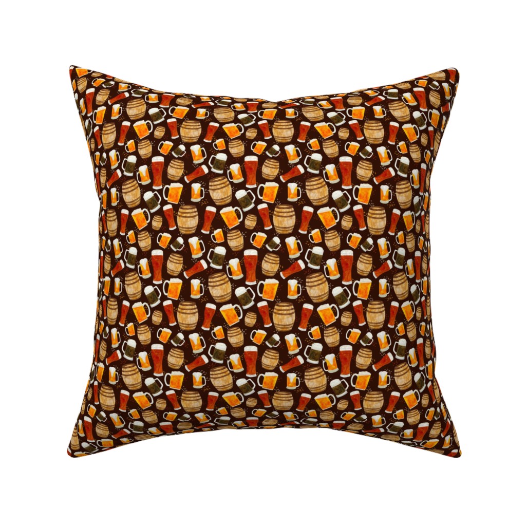 Beer Home Brew - Brown Pillow, Woven, Beige, 16x16, Single Sided, Multicolor