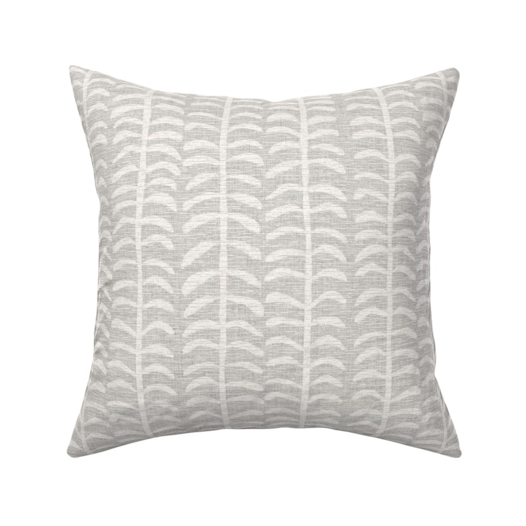Grasscloth Vine - Neutral Pillow, Woven, Beige, 16x16, Single Sided, Gray