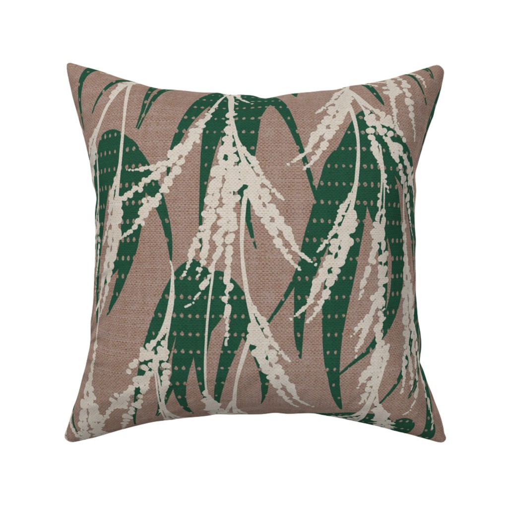 Vintage Palm Pillow, Woven, Beige, 16x16, Single Sided, Beige, Warm Gray