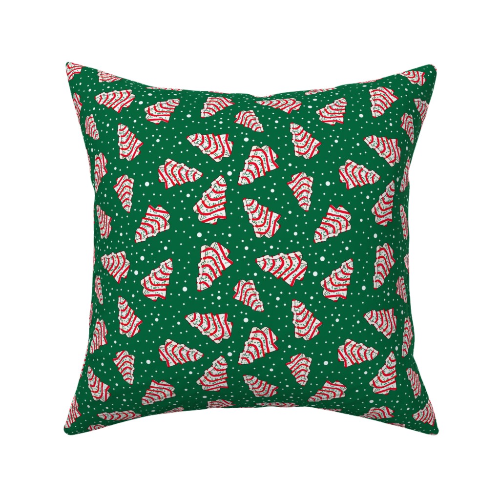 Christmas Tree Snack - Green Pillow, Woven, Beige, 16x16, Single Sided, Green, Classic Green