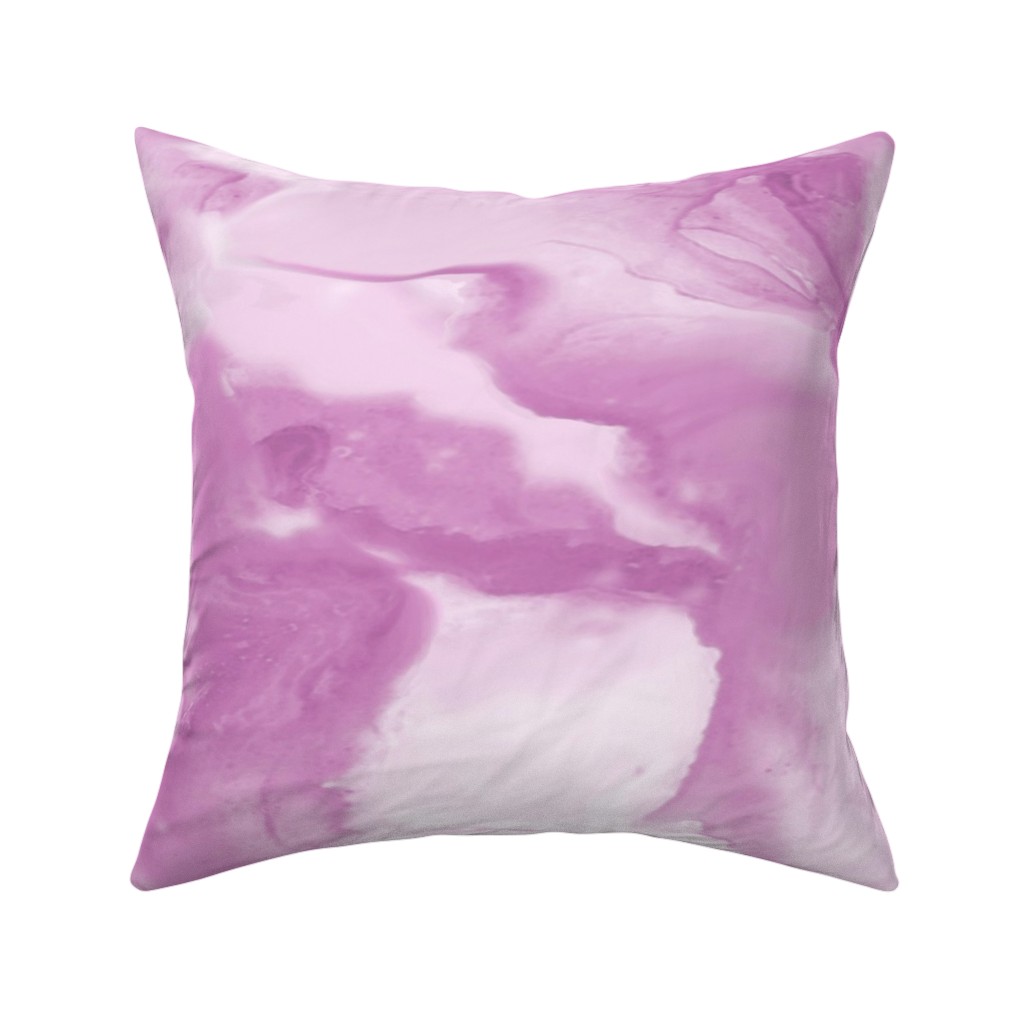 Abstract Watercolor Marble Pillow, Woven, Beige, 16x16, Single Sided, Purple