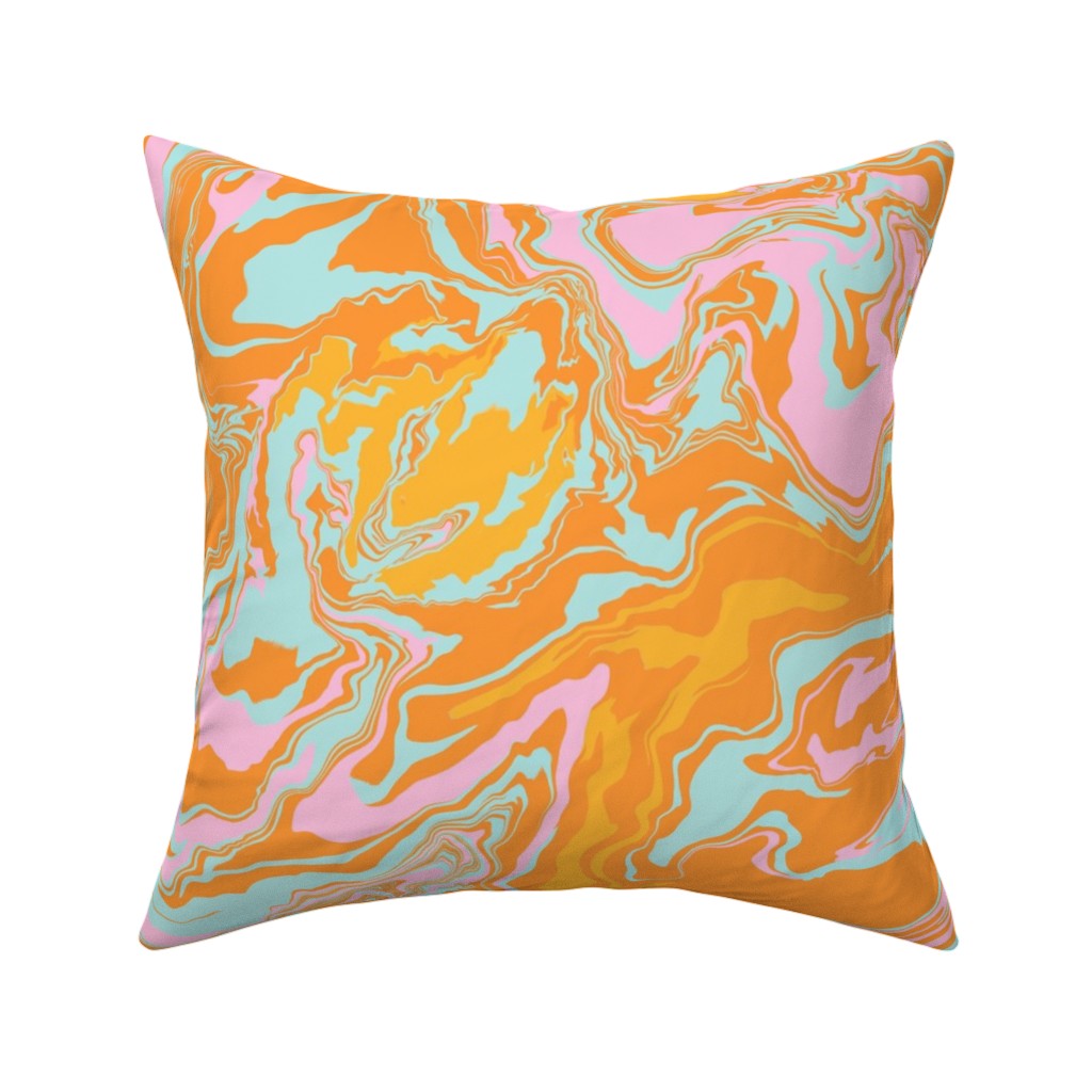 Marmor Pillow, Woven, Beige, 16x16, Single Sided, Orange
