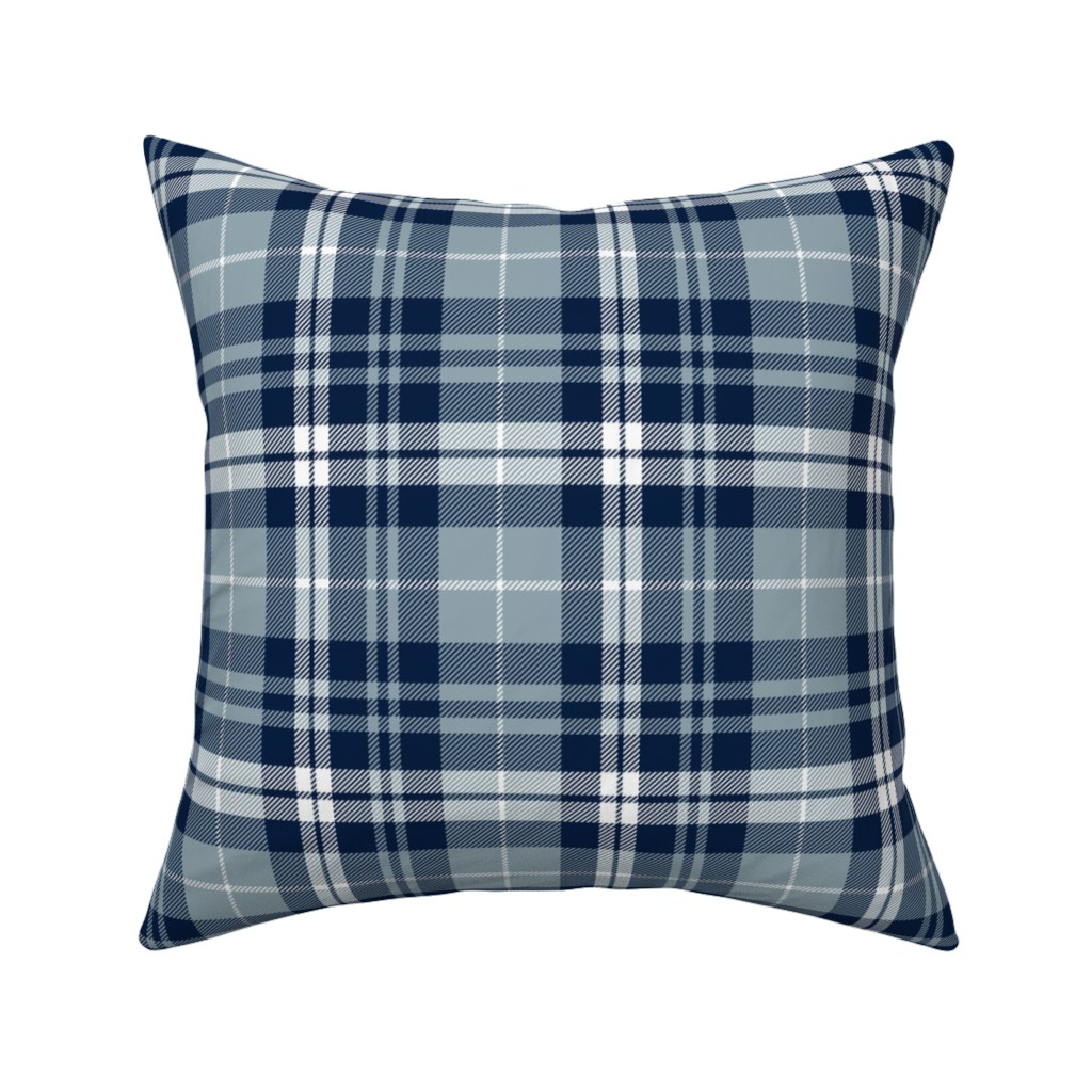 Fall Plaid Pillow, Woven, Beige, 16x16, Single Sided, Blue