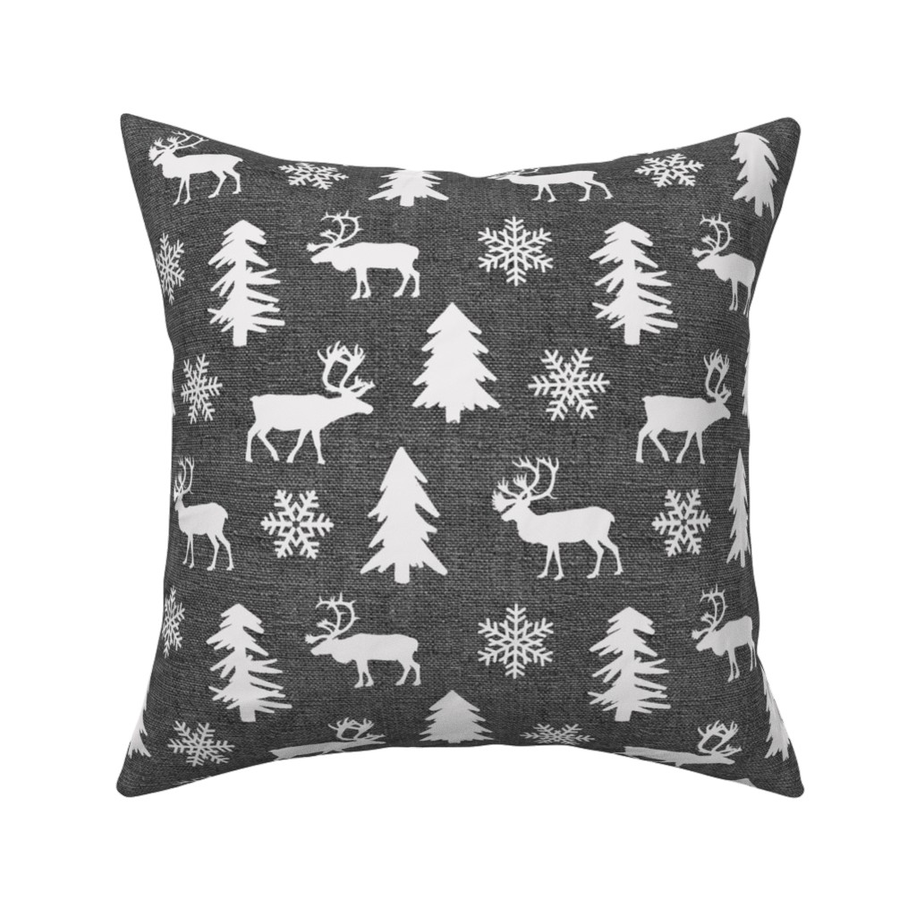 Winter Forest on Canvas Pillow, Woven, Beige, 16x16, Single Sided, Gray, Gray
