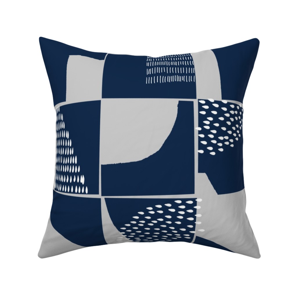 Abstract Textures - Blue Pillow, Woven, Beige, 16x16, Single Sided, Blue