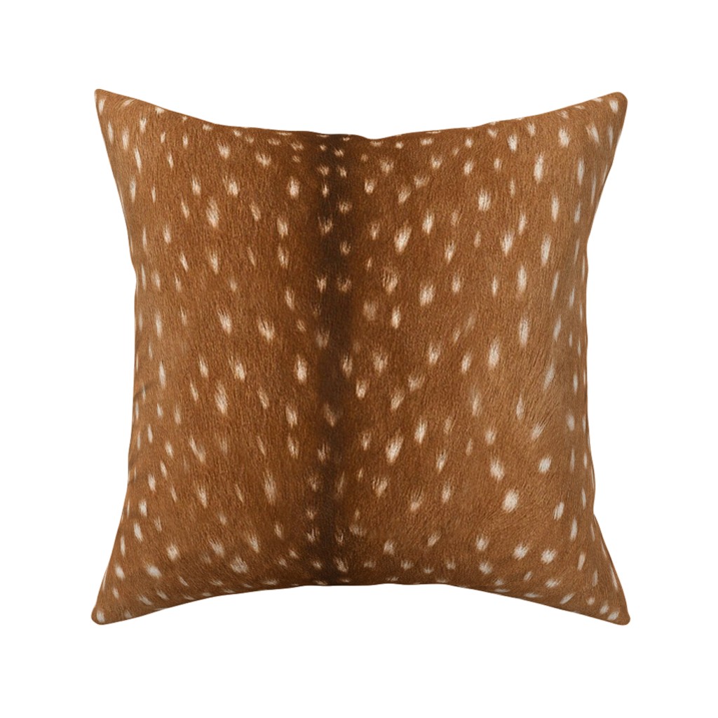 Bright Deer Hide- Brown Pillow, Woven, Beige, 16x16, Single Sided, Brown