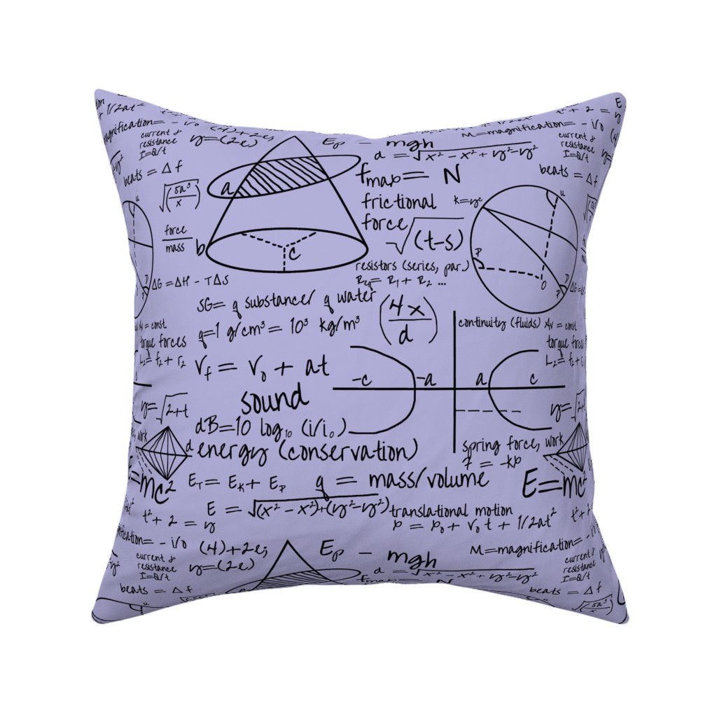 Common Equations Pillow, Woven, Beige, 16x16, Single Sided, Purple, Purple Haze