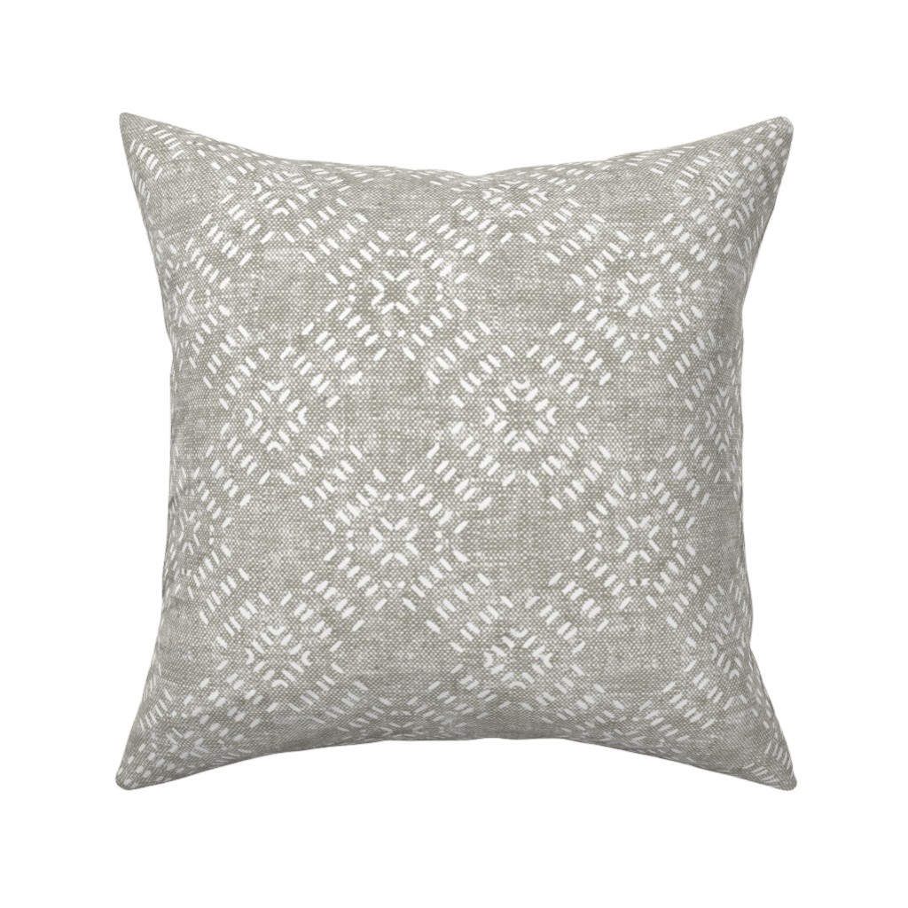 Modern Farmhouse Tile - Neutral Pillow, Woven, Beige, 16x16, Single Sided, Gray