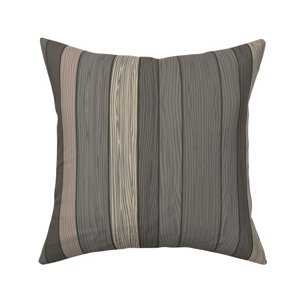 Old Wood Planks Driftwood - Brown Pillow, Woven, Beige, 16x16, Single Sided, Brown, Brown