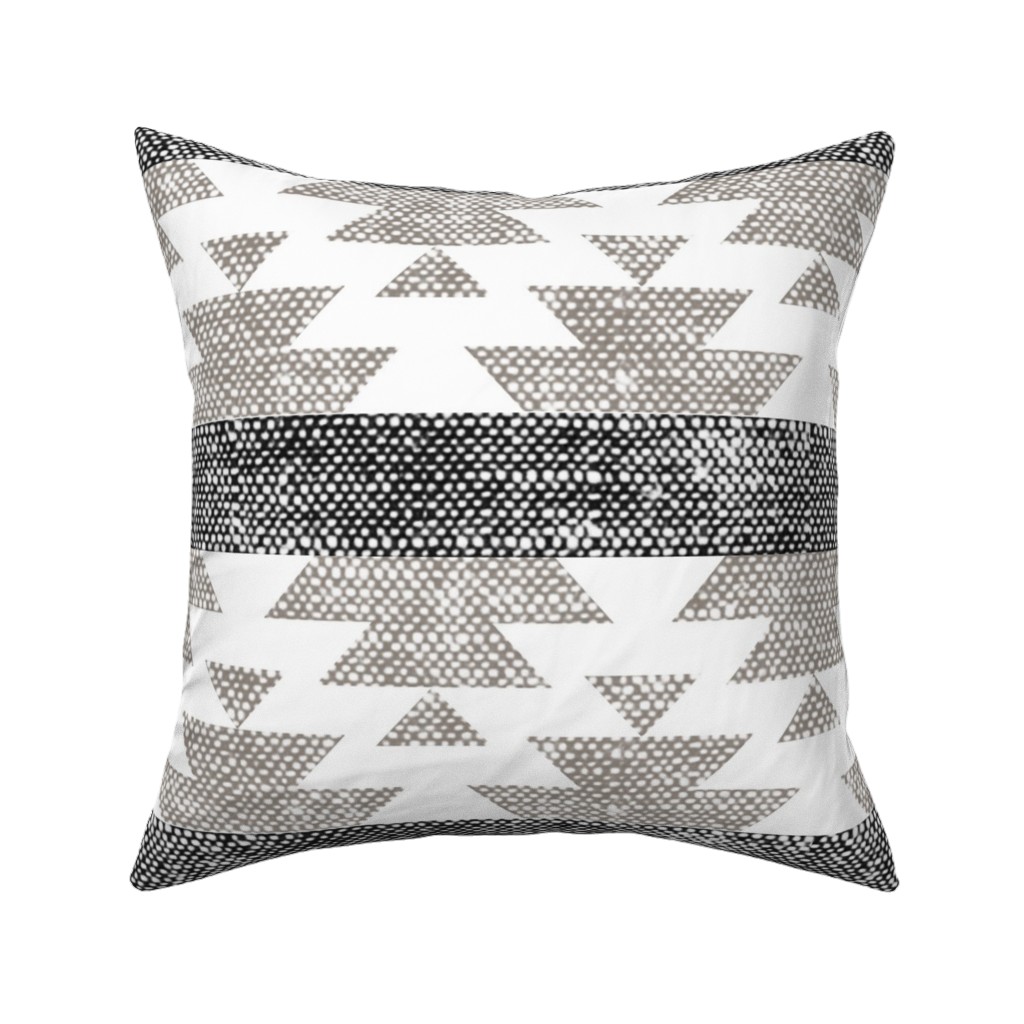 Aztec Woven - Neutral Pillow, Woven, Beige, 16x16, Single Sided, Gray, Gray