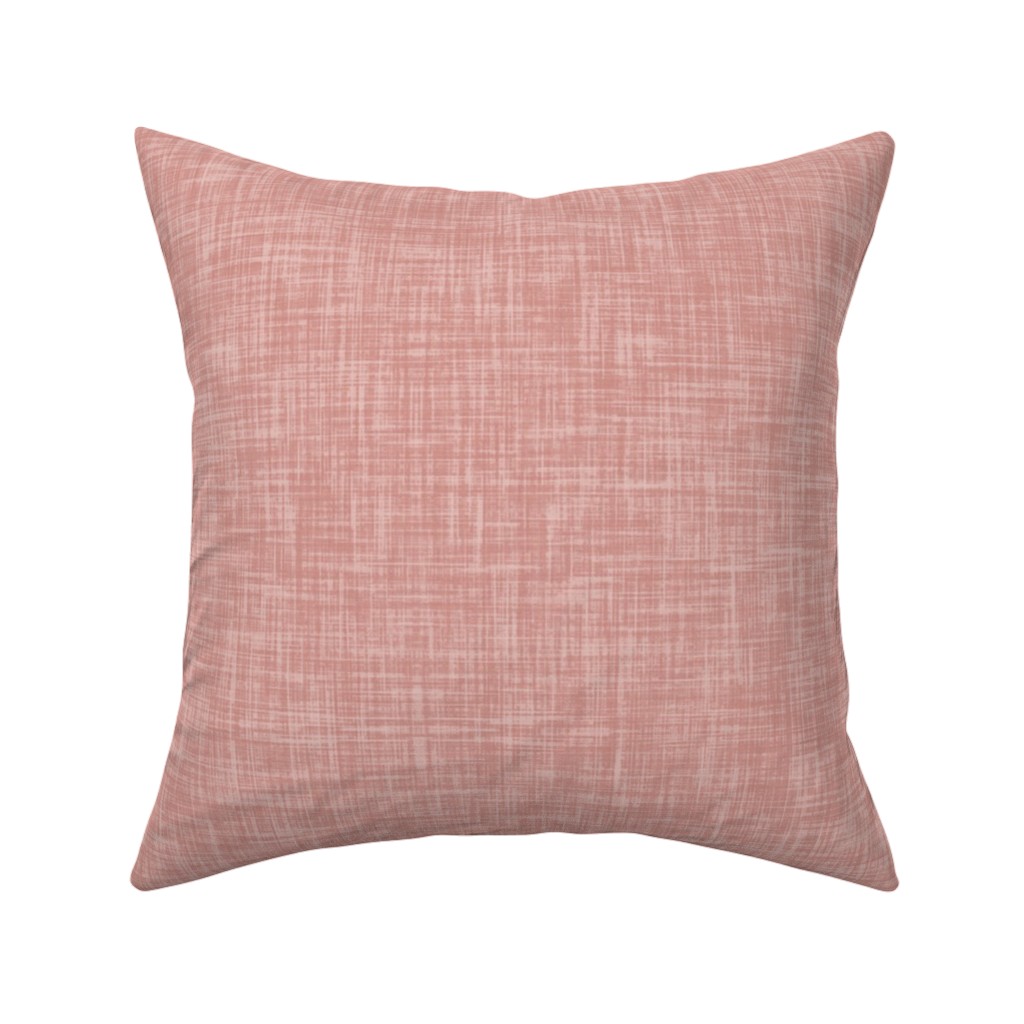 Vintage Linen Pillow, Woven, Beige, 16x16, Single Sided, Pink