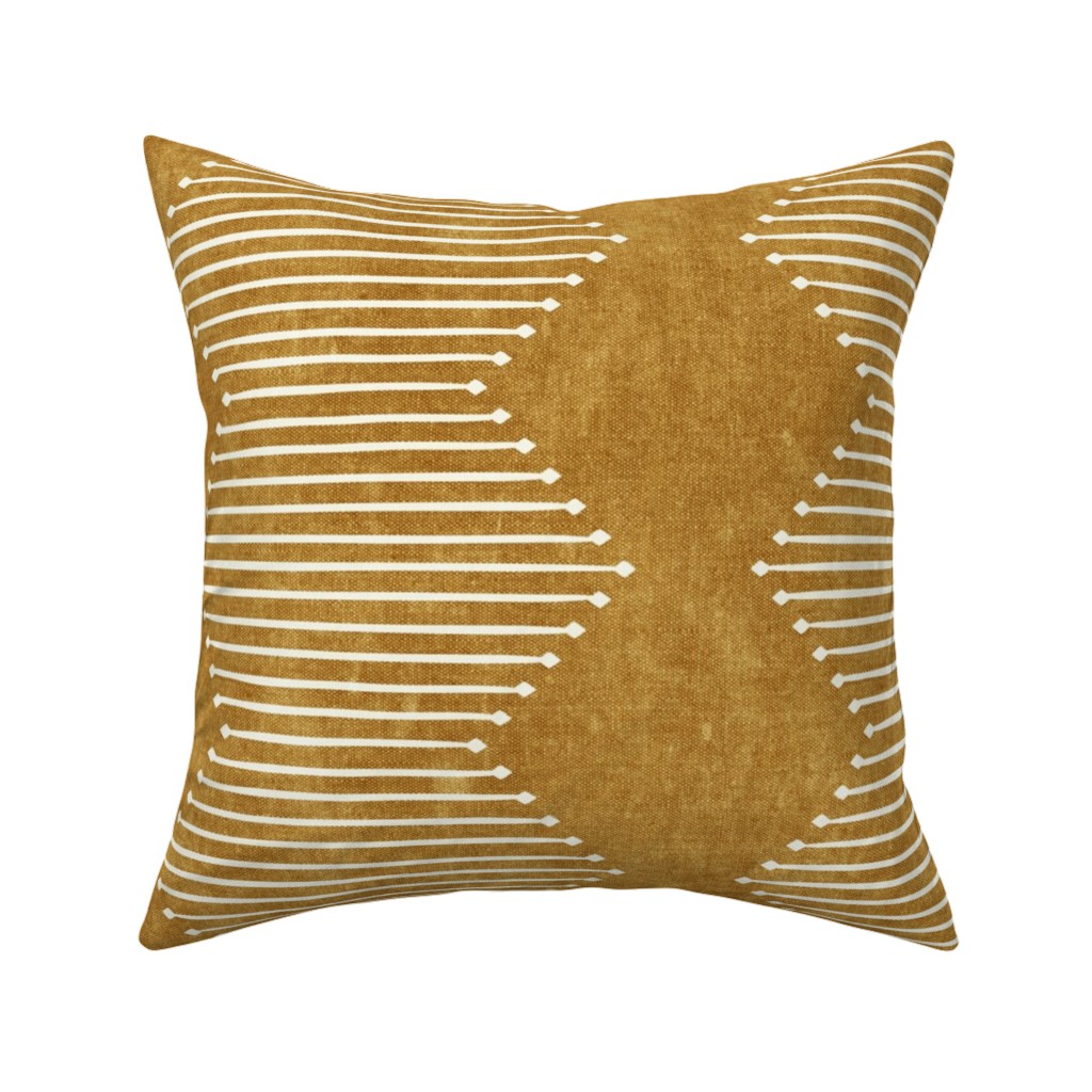 Diamond Mudcloth - Neutral Pillow, Woven, Beige, 16x16, Single Sided, Yellow