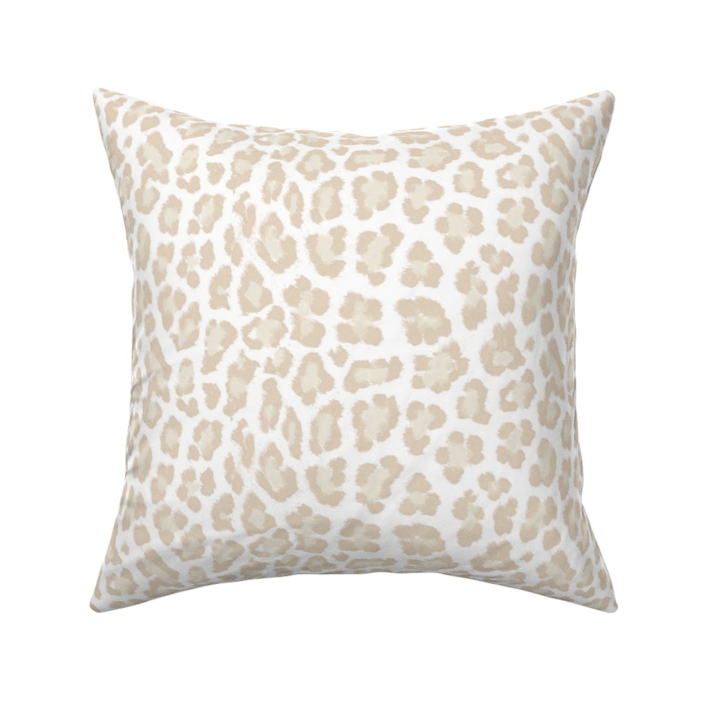 Natural Leopard - Beige Pillow, Woven, Beige, 16x16, Single Sided, Beige
