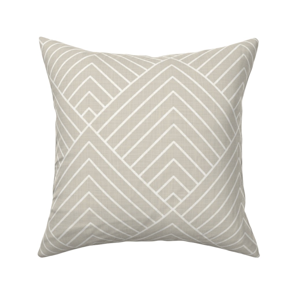 Wright Pillow, Woven, Black, 16x16, Single Sided, Beige