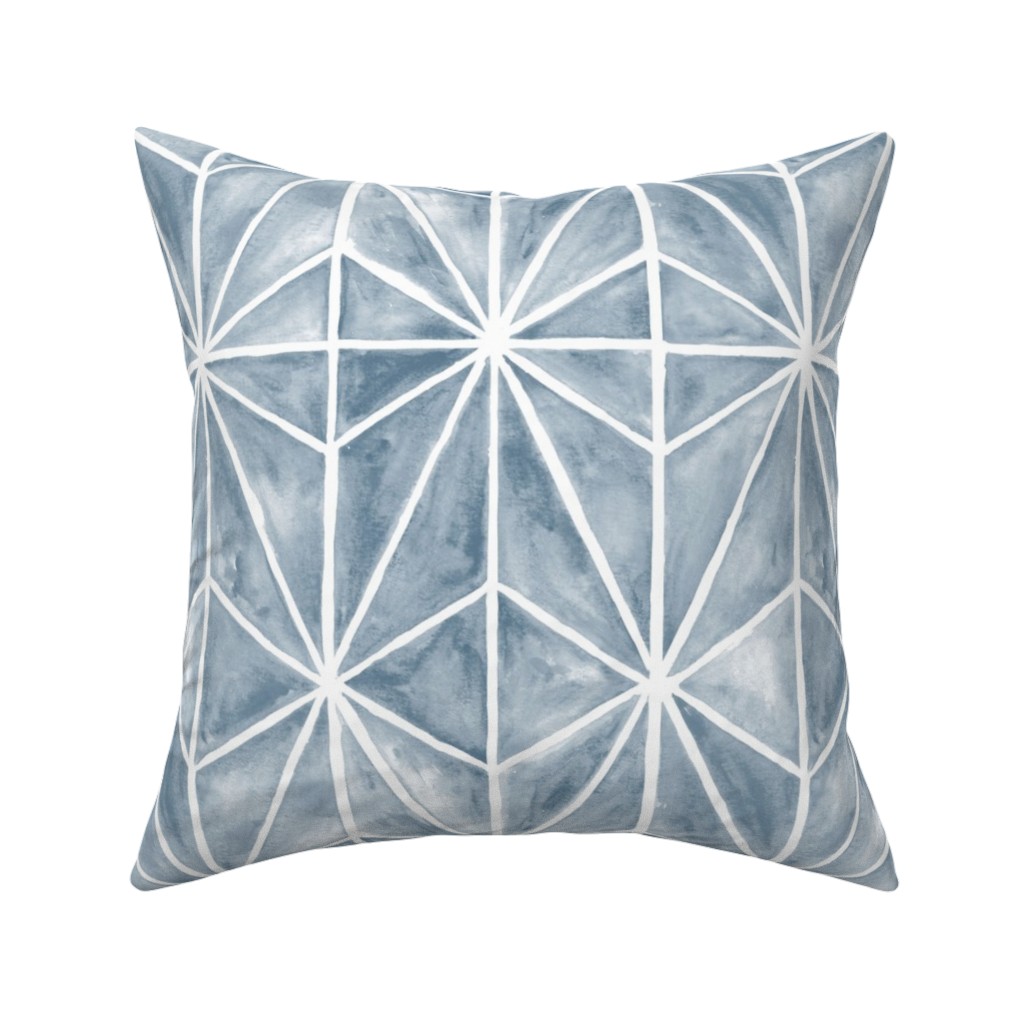 Coastal Stars - Blue Pillow, Woven, Black, 16x16, Single Sided, Blue