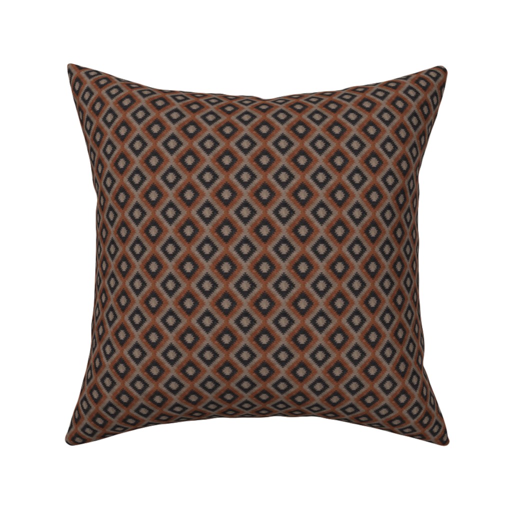 Aztec Pillow, Woven, Black, 16x16, Single Sided, Brown, Taupe