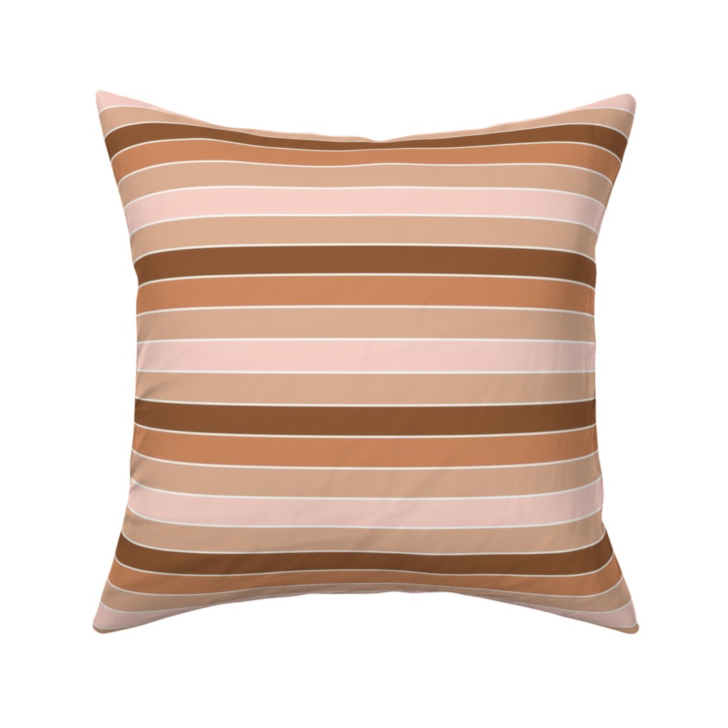 Candy Stripes - Warm Pillow, Woven, Black, 16x16, Single Sided, Pink