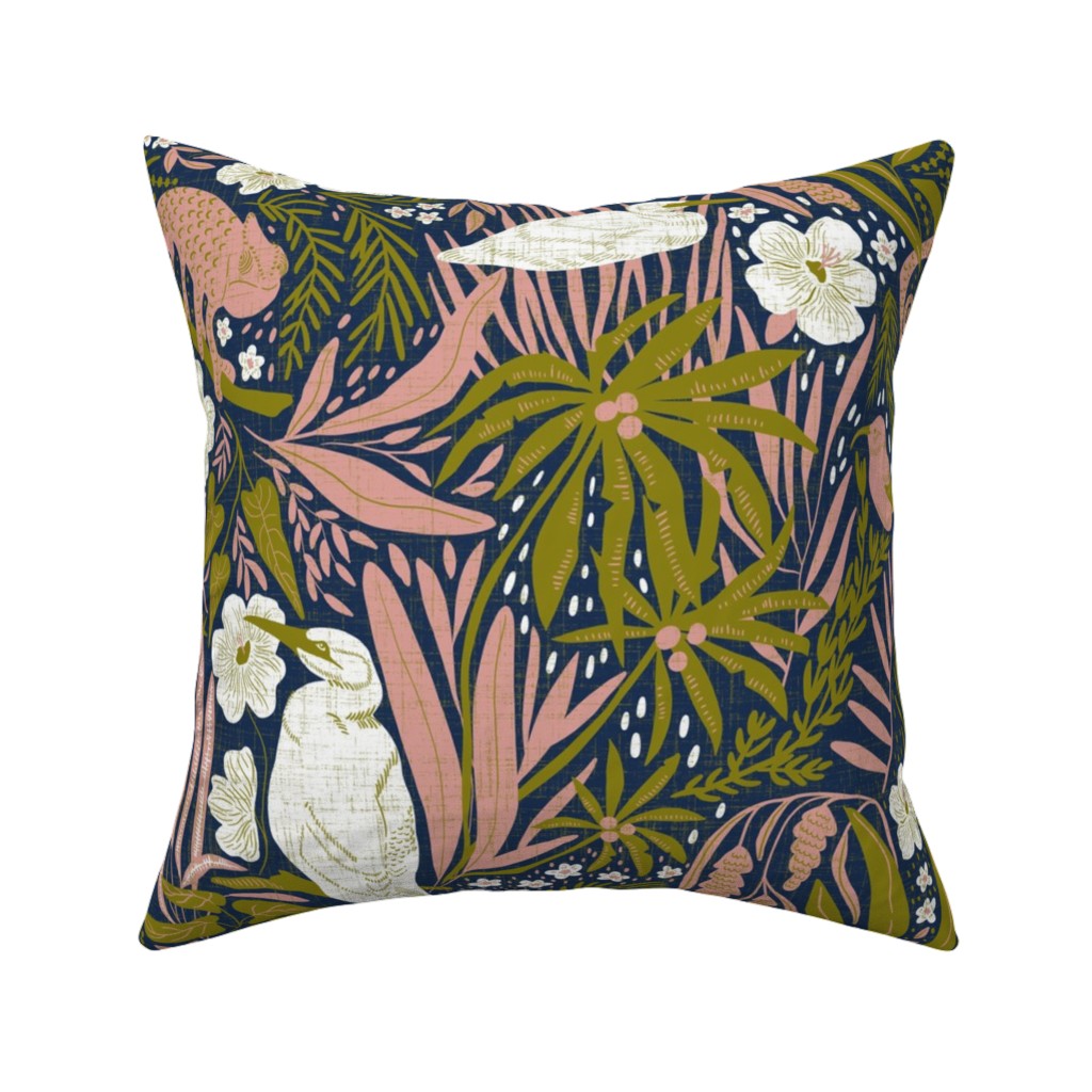 Tropical Hawaiian Dreams Pillow, Woven, Black, 16x16, Single Sided, Multicolor, Gray