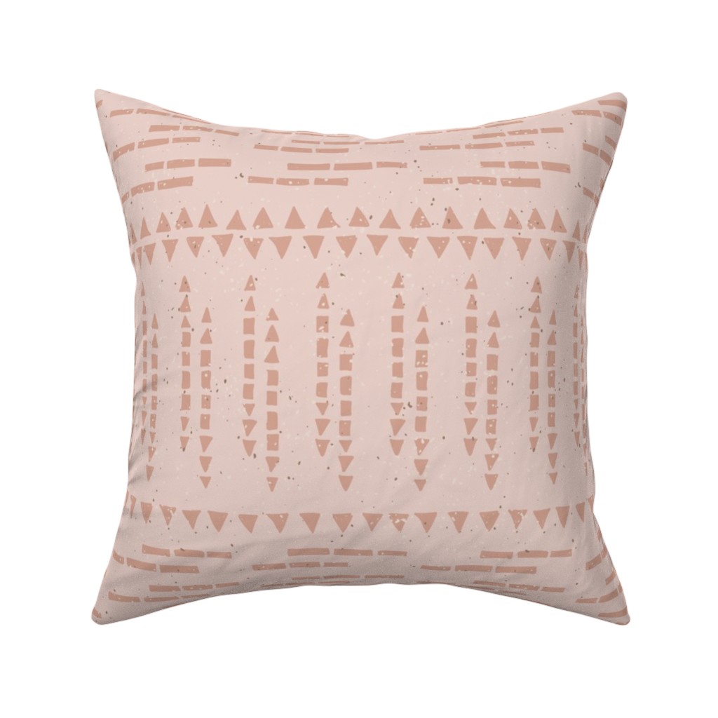 Boho Tribal Dashed Geometric - Pink Pillow, Woven, Black, 16x16, Single Sided, Pink