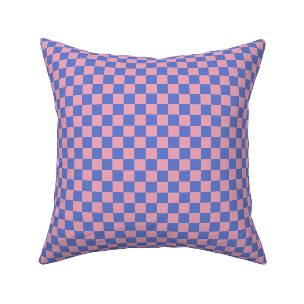 Fun Checkers - Pink and Purple Pillow, Woven, Black, 16x16, Single Sided, Pink, Bright Pink