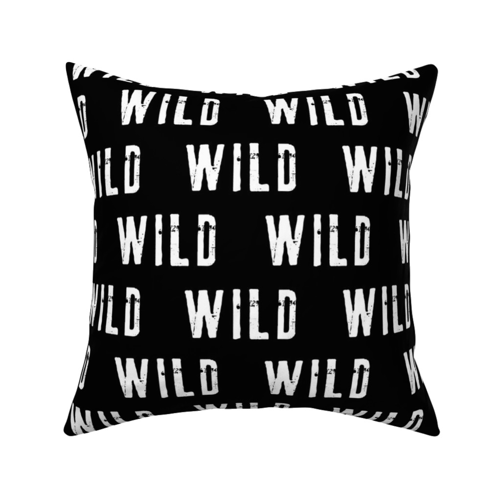 Wild - Black Pillow, Woven, Black, 16x16, Single Sided, Black