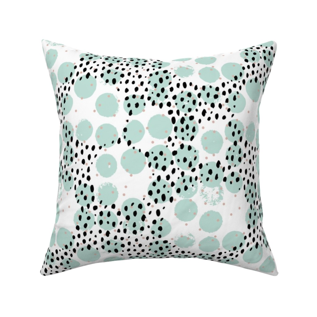 Abstract Rain - Green Pillow, Woven, Black, 16x16, Single Sided, Green, Classic Green