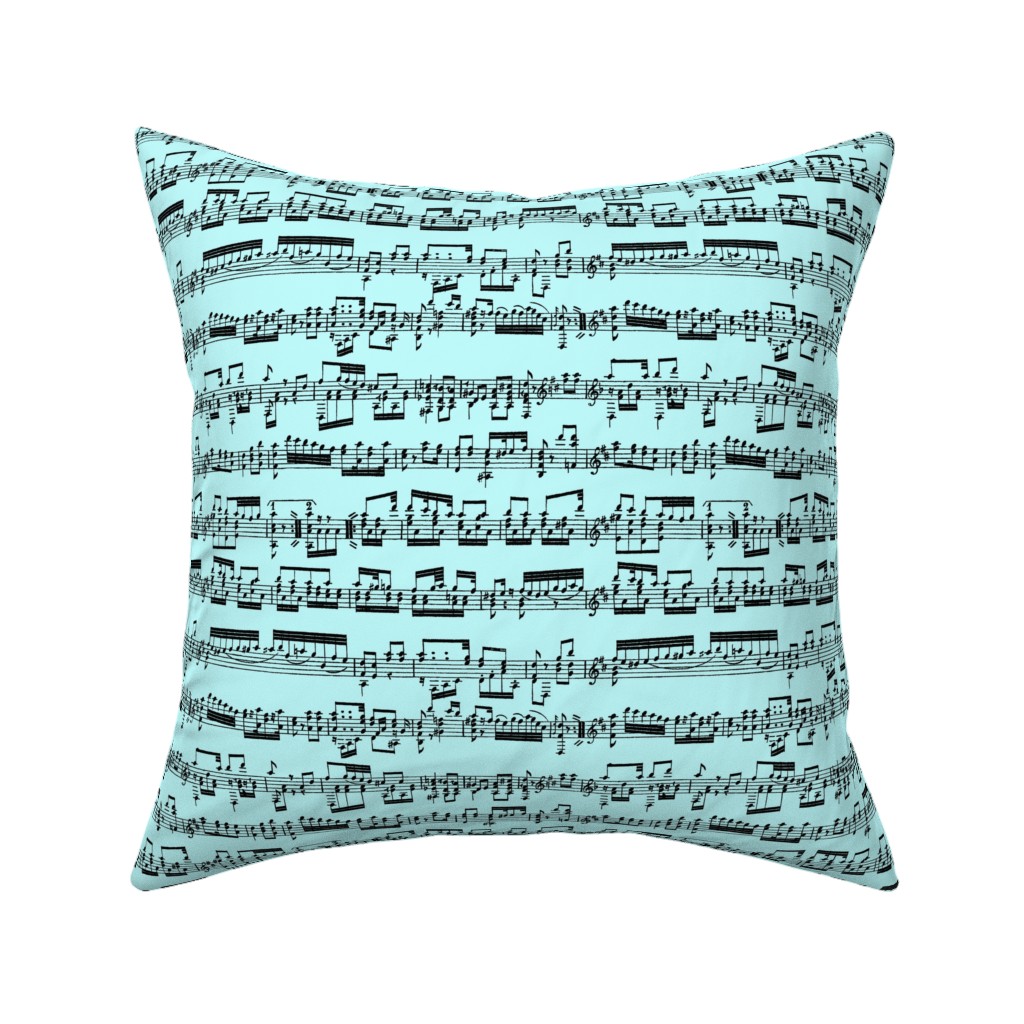 Sheet Music Pillow, Woven, Black, 16x16, Single Sided, Blue, Boardwalk