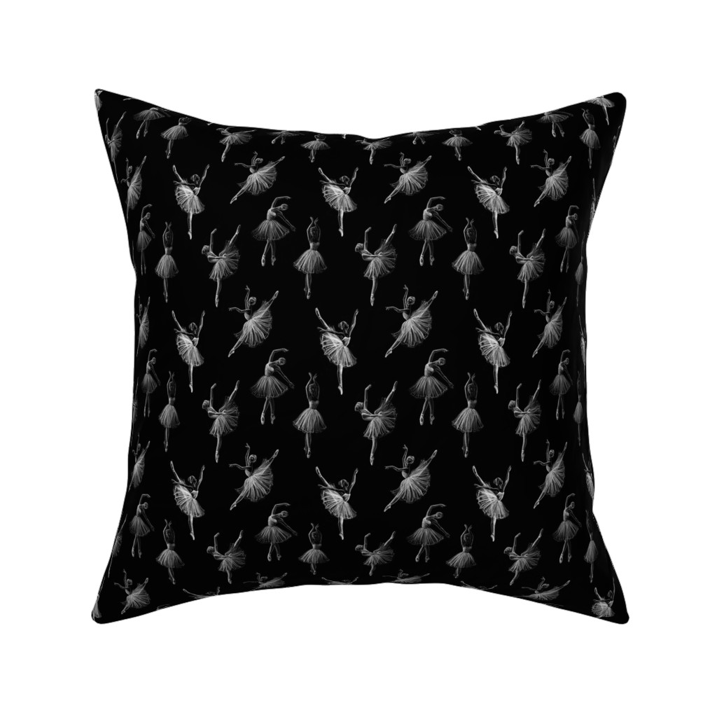 Ballerinas Pillow, Woven, Black, 16x16, Single Sided, Black