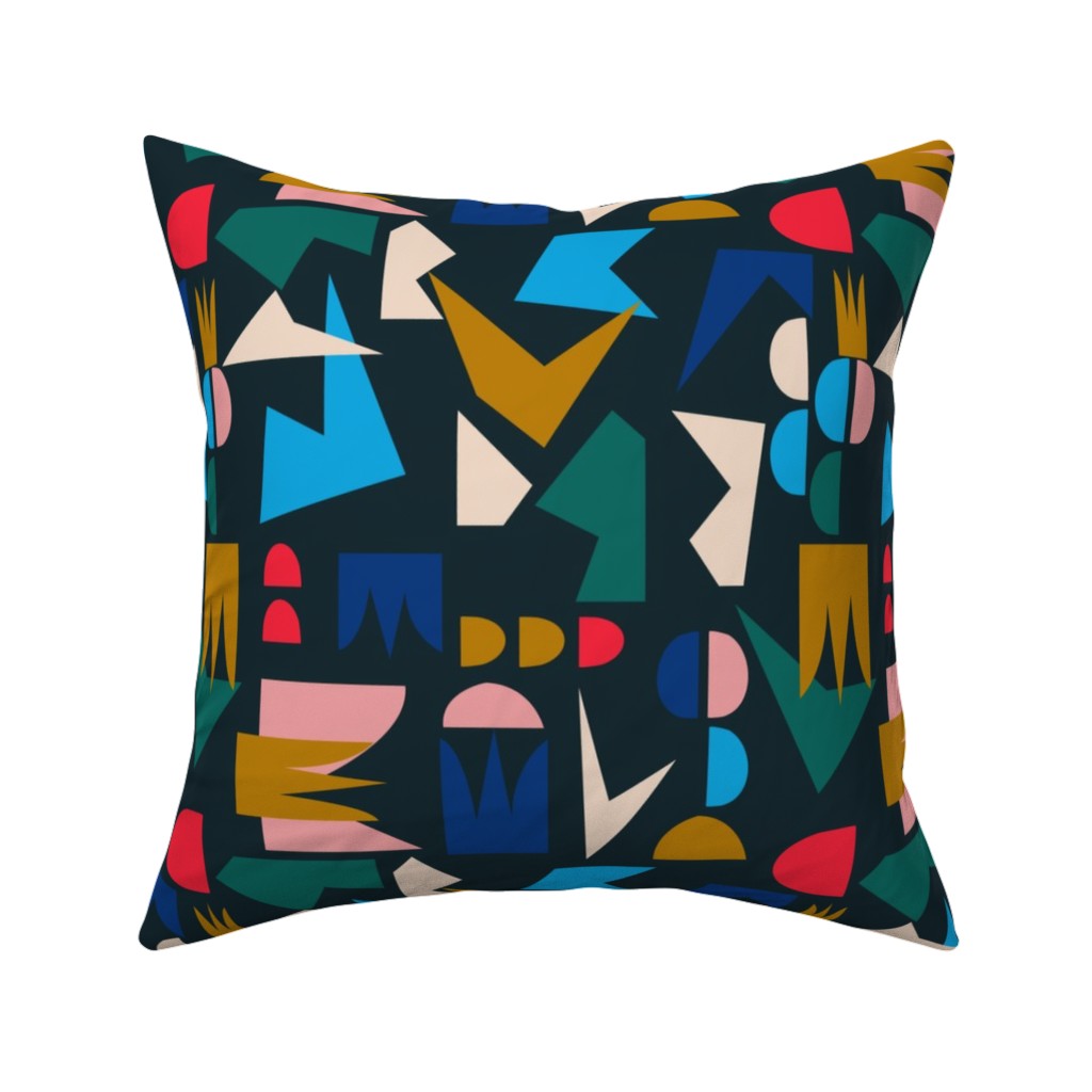 Shape of Things - Multi Pillow, Woven, Black, 16x16, Single Sided, Multicolor