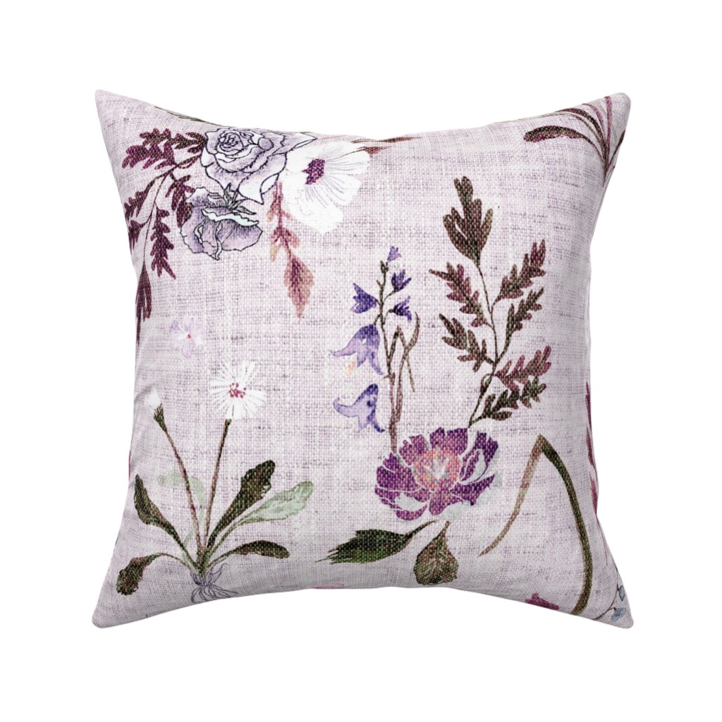 Jane - Lavender Pillow, Woven, Black, 16x16, Single Sided, Purple