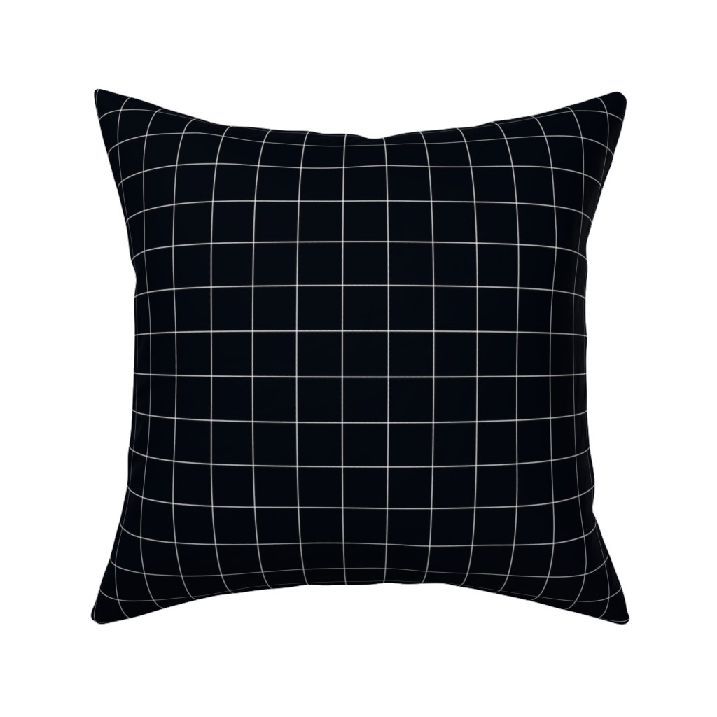 Grid - Black Ad White Pillow, Woven, Black, 16x16, Single Sided, Black, Black
