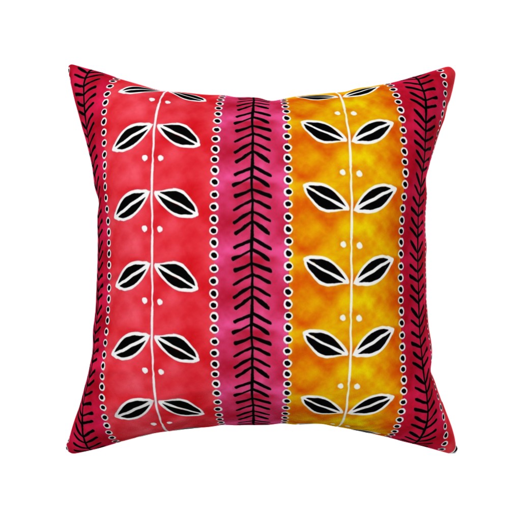 Ribbons Pillow, Woven, Black, 16x16, Single Sided, Red