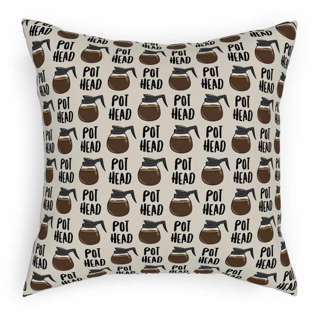 Coffee Pots - Beige Pillow, Woven, Beige, 18x18, Single Sided, Brown, Brown