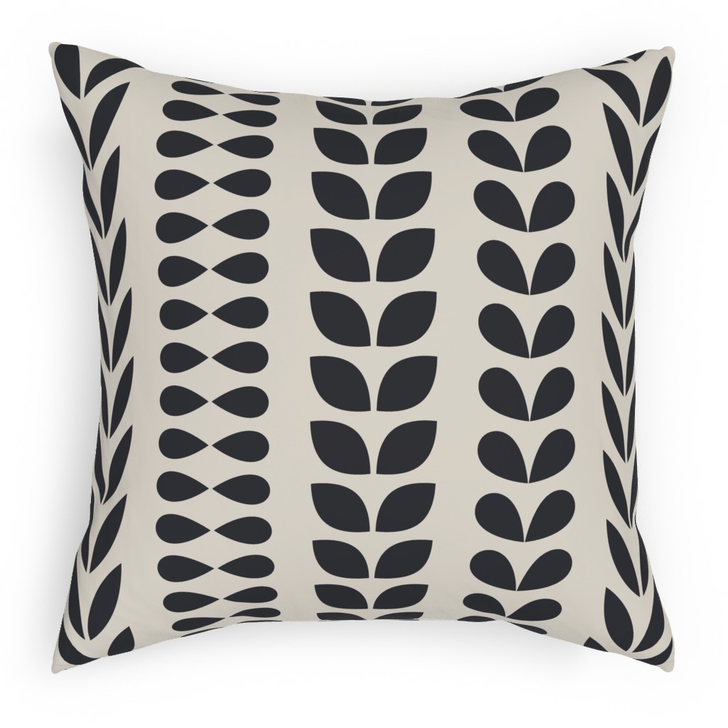 Minimalist Scandinavian Vines Pillow, Woven, Beige, 18x18, Single Sided, Beige