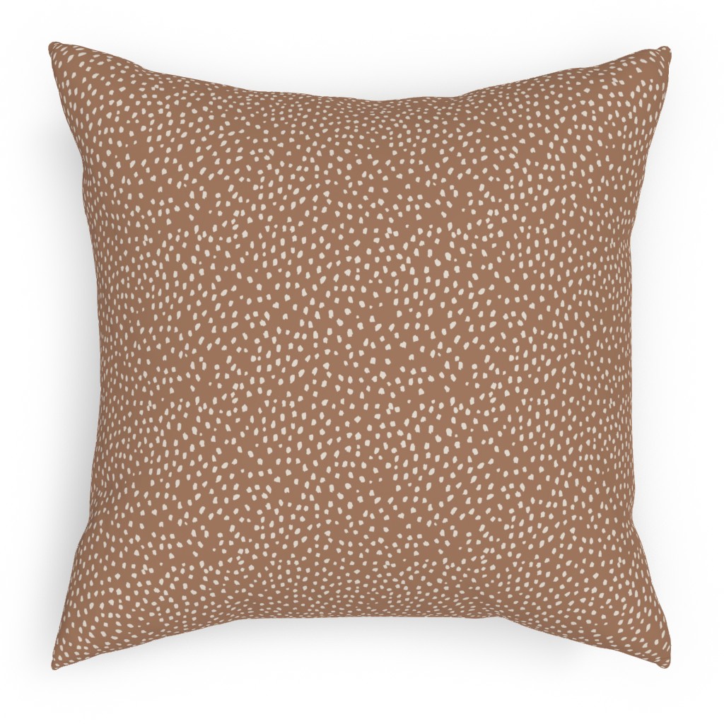 Retro Park Organic Speckle Marks Pillow, Woven, Beige, 18x18, Single Sided, Brown