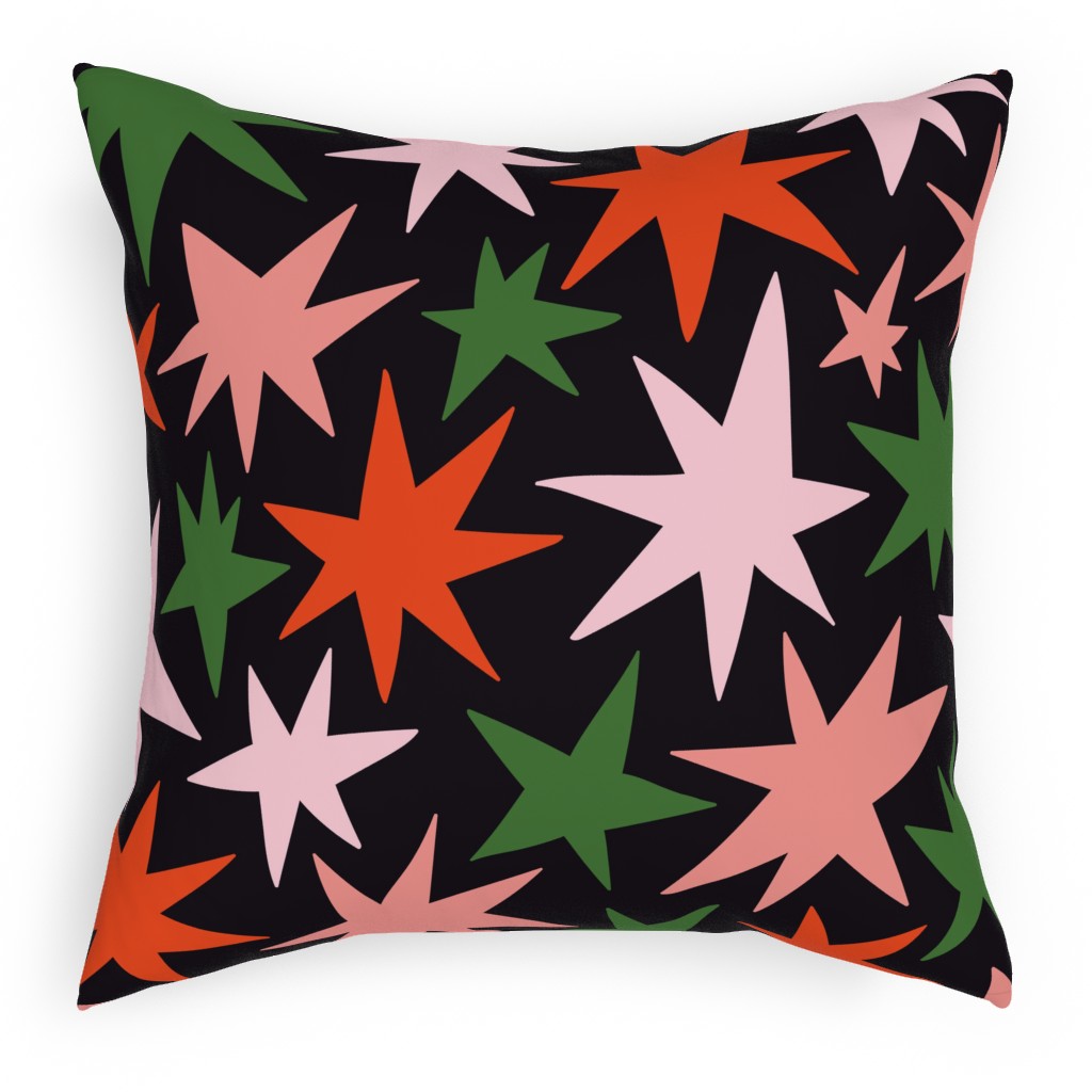 Christmas Stars - Multi Pillow, Woven, Beige, 18x18, Single Sided, Multicolor