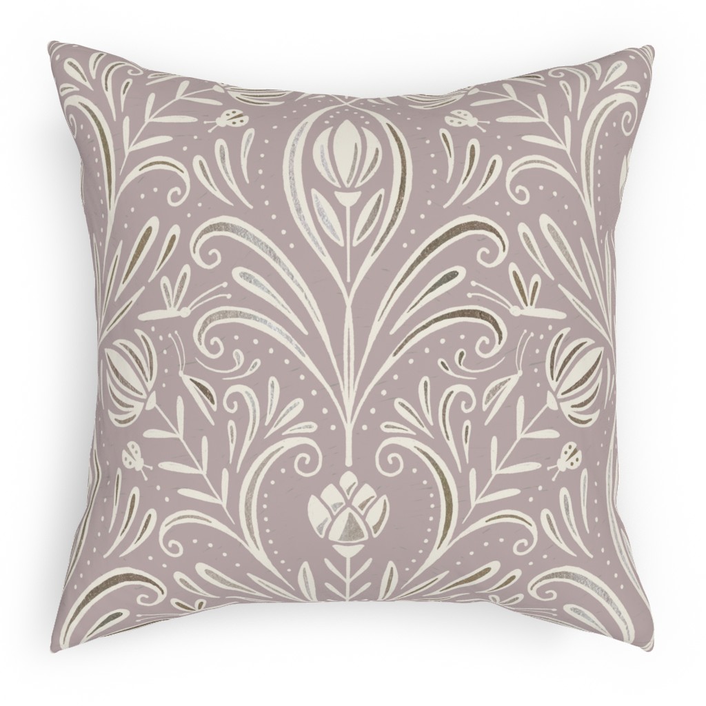 Rochelle Pillow, Woven, Beige, 18x18, Single Sided, Purple