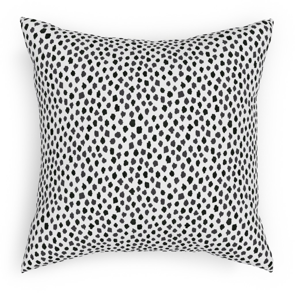 inky spots black and white pillow