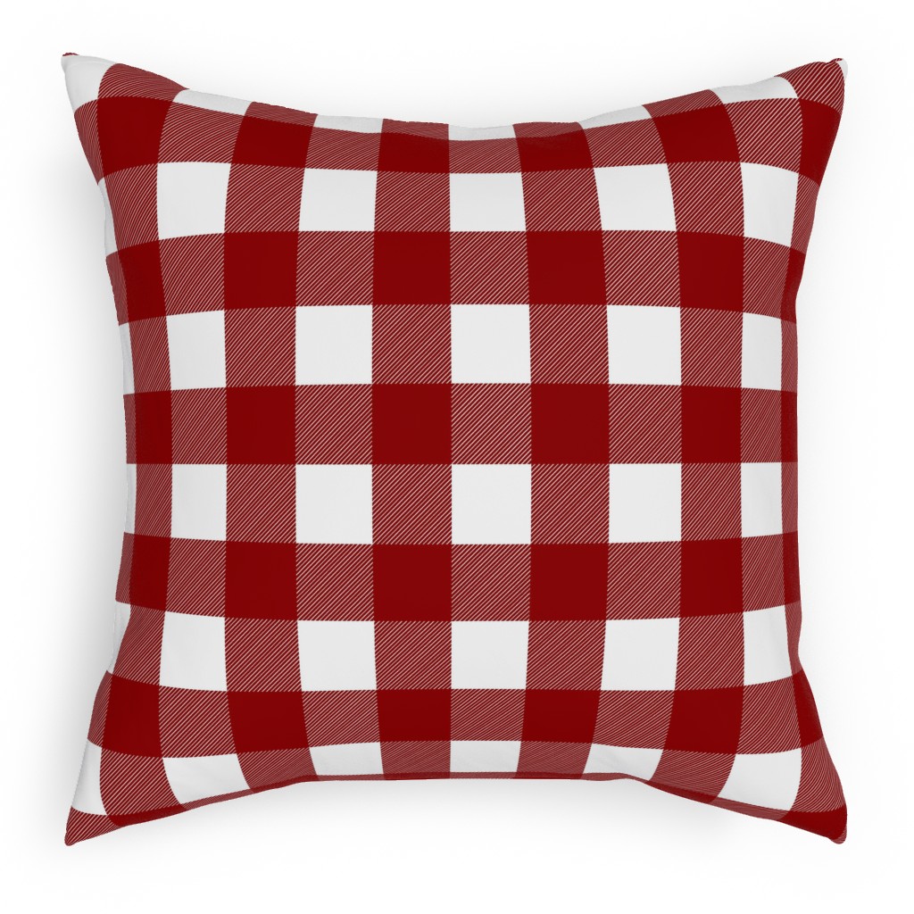 Buffalo Plaid - Red Pillow, Woven, Beige, 18x18, Single Sided, Red