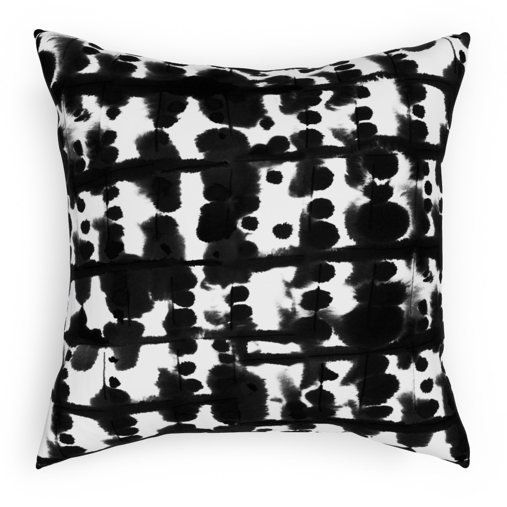 Parallel - Black Pillow, Woven, Beige, 18x18, Single Sided, Black