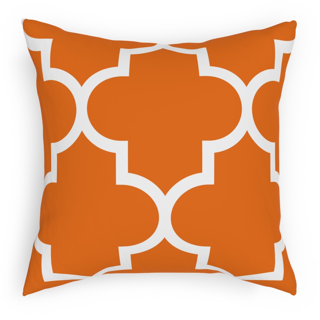 Quatrefoil - Orange Pillow, Woven, Beige, 18x18, Single Sided, Orange, Orange