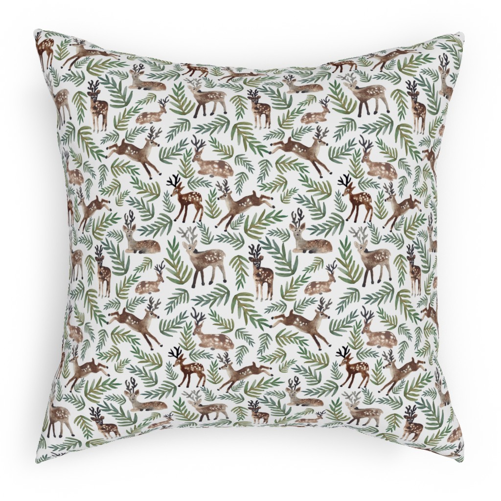 Loved Dearly - Green and Brown Pillow, Woven, Beige, 18x18, Single Sided, Green, Classic Green