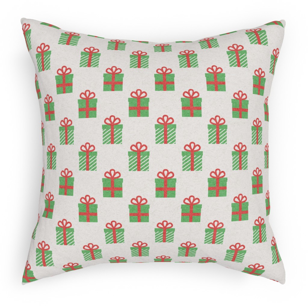 Christmas Presents Pillow, Woven, Beige, 18x18, Single Sided, Multicolor