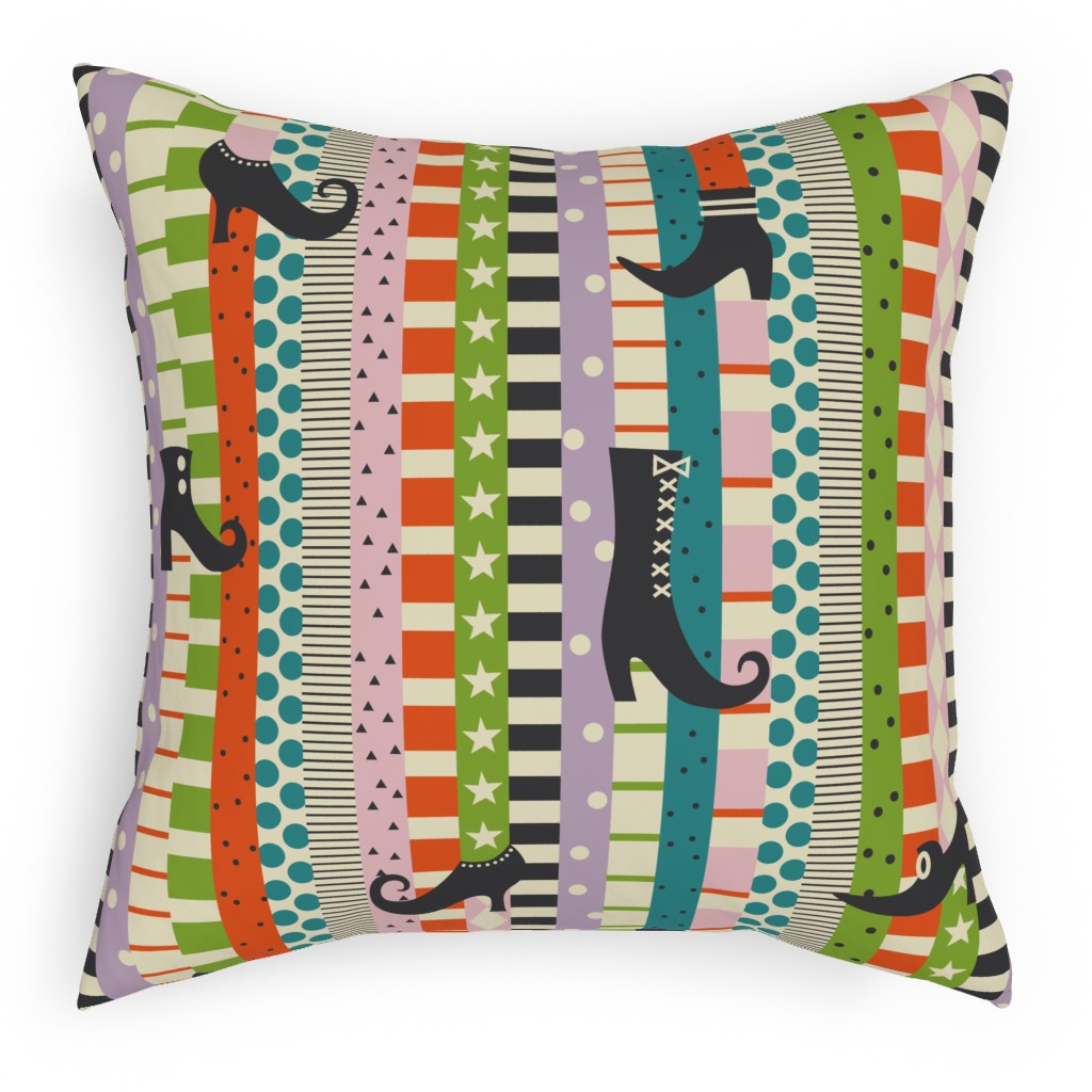 Stocking Feet - Multi Pillow, Woven, Beige, 18x18, Single Sided, Multicolor