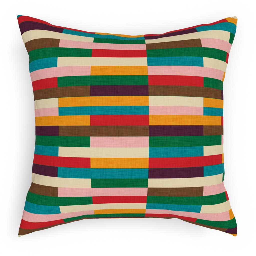Kilim - Stripe - Multi Pillow, Woven, Beige, 18x18, Single Sided, Multicolor