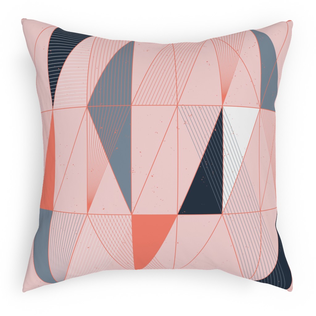 Mod Deco Miami Sunset - Multi Pillow, Woven, Beige, 18x18, Single Sided, Pink