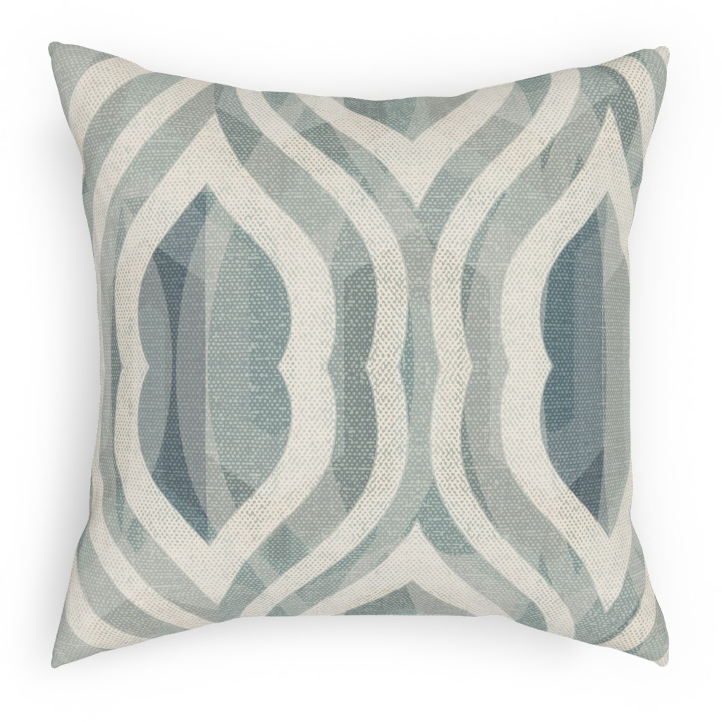 Modern Watercolor Damask - Gray Pillow, Woven, Beige, 18x18, Single Sided, Gray, Gray