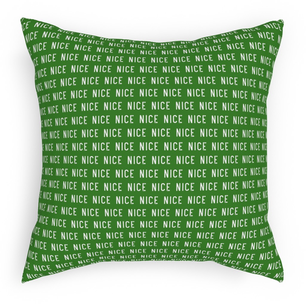 Nice - Green Pillow, Woven, Beige, 18x18, Single Sided, Green, Classic Green