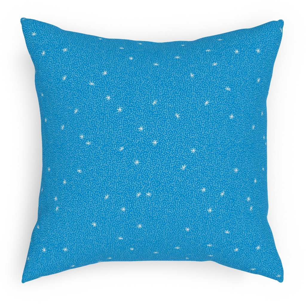 Holiday Hygge Snowflakes Pillow, Woven, Beige, 18x18, Single Sided, Blue