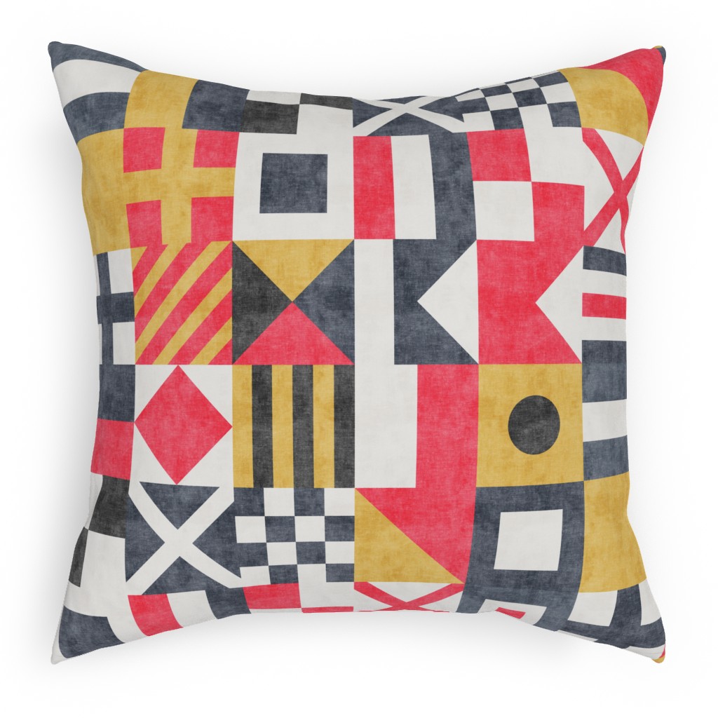 Vintage Maritime Flags - Multi Pillow, Woven, Beige, 18x18, Single Sided, Multicolor